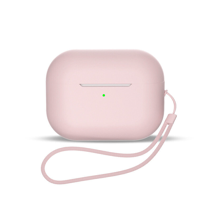 Silikonowe etui do słuchawek AirPods 1 / 2 + pasek smycz na nadgarstek różowe
