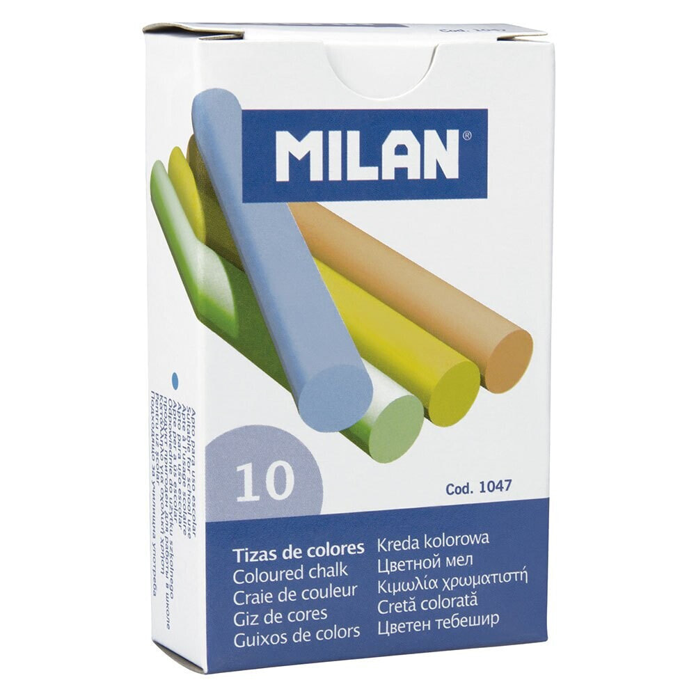 MILAN Box 10 Calcium Sulphate Coloured Chalks