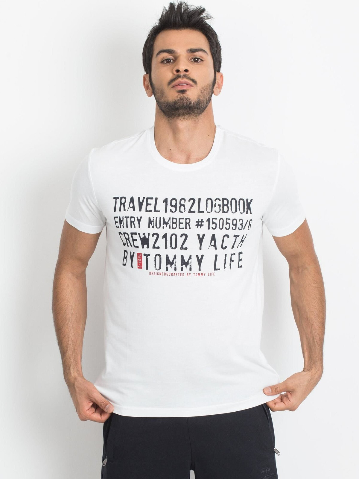 Мужская футболка повседневная белая с надписью  Factory Price-298-TS-TL-87282.05X