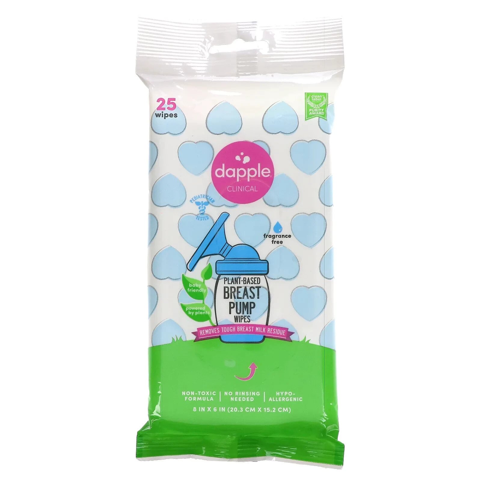 Plant-Based Breast Pump Wipes, Fragrance Free, 25 Wipes