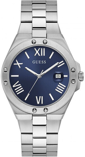Мужские наручные часы с серебряным браслетом Guess Perspective GW0276G1