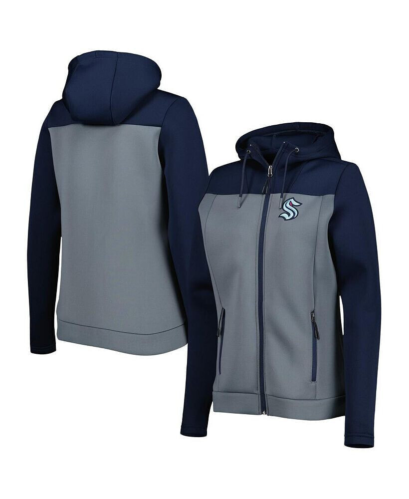 Women's Deep Sea Blue, Gray Seattle Kraken Protect Full-Zip Jacket