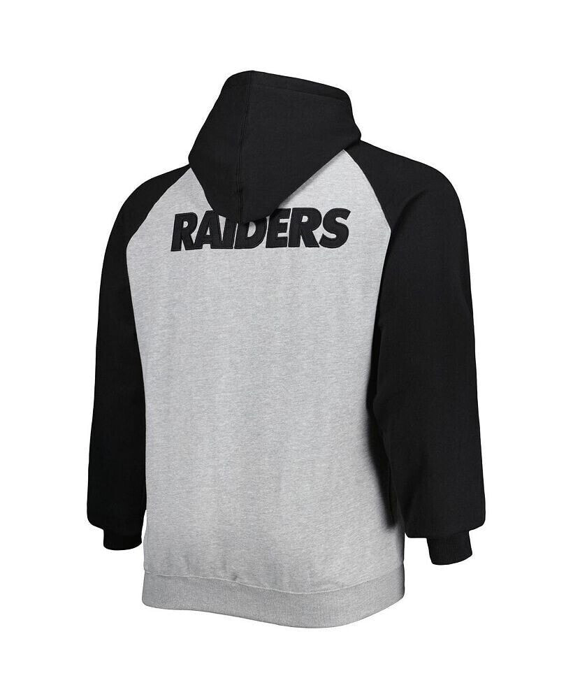 Lids Las Vegas Raiders Nike Raglan 3/4-Sleeve Pullover Hoodie - Heather  Gray/Heather Black