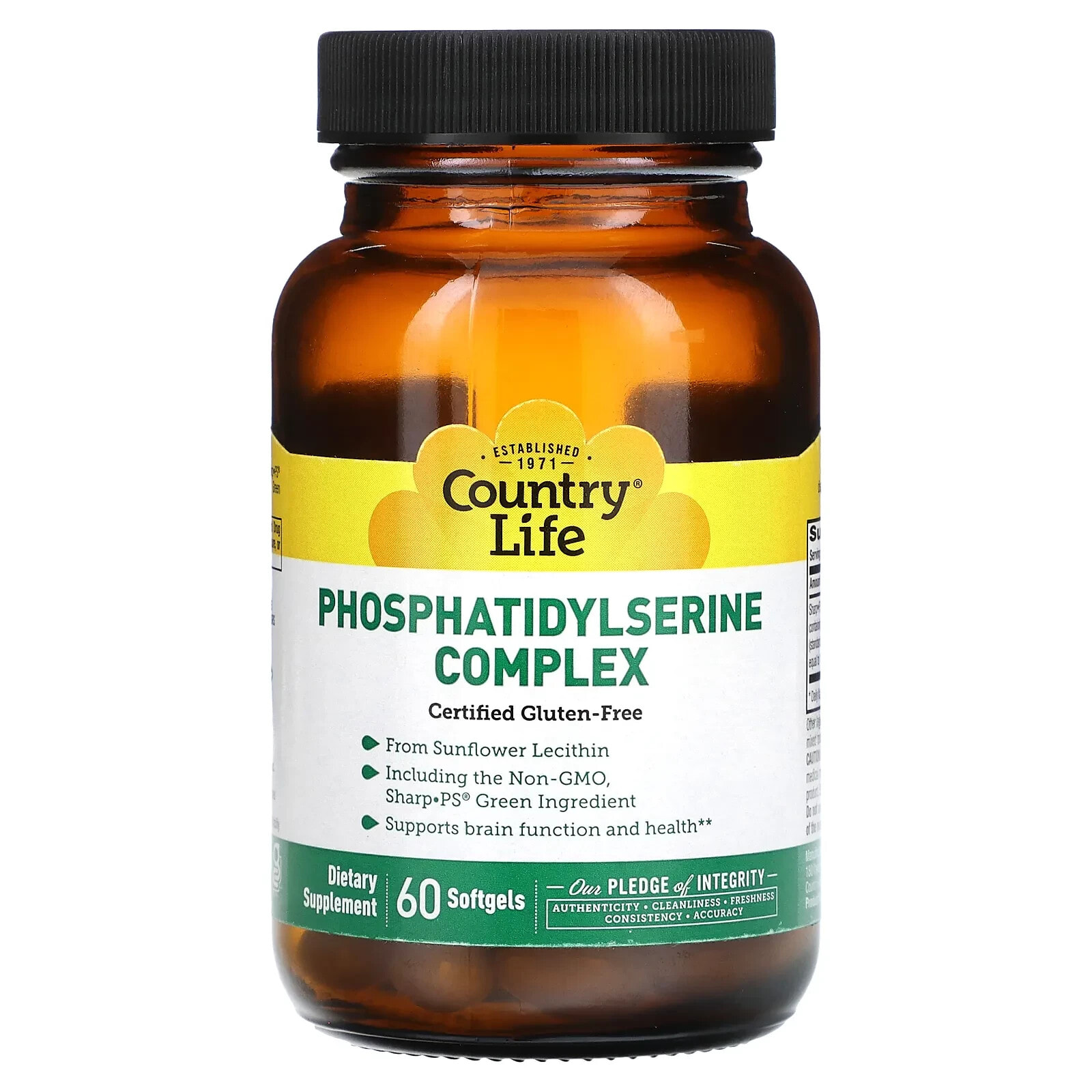Country Life, Комплекс фосфатидилсерина, 60 мягких капсул