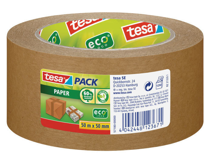 TESA paper ecoLogo 50mx50mm 50 m Коричневый 1 шт 57180-00000-02