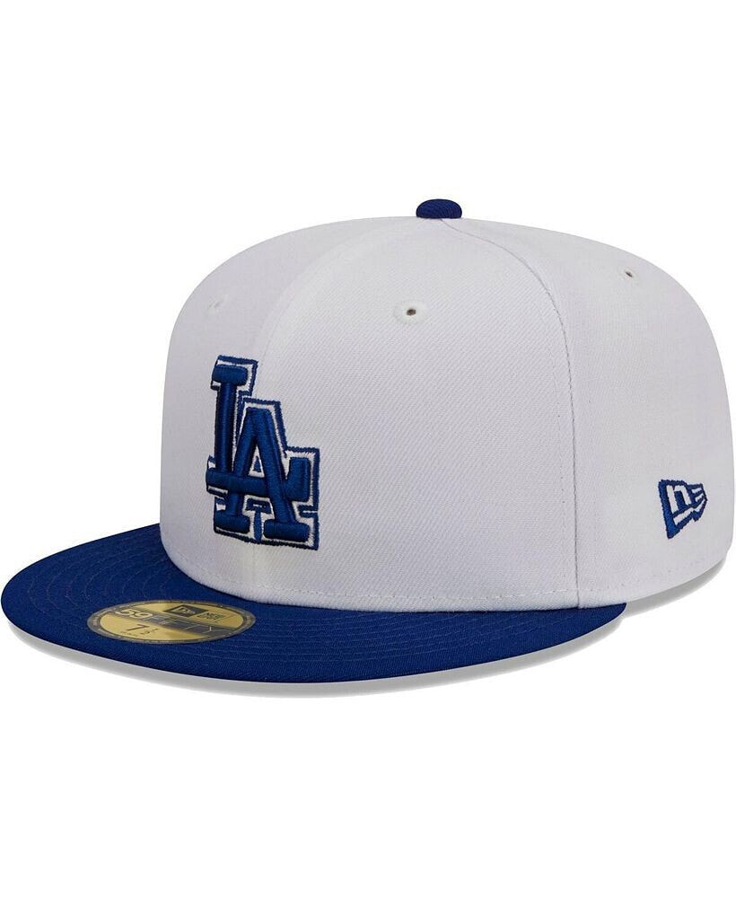 New Era men's White, Royal Los Angeles Dodgers Optic 59FIFTY Fitted Hat