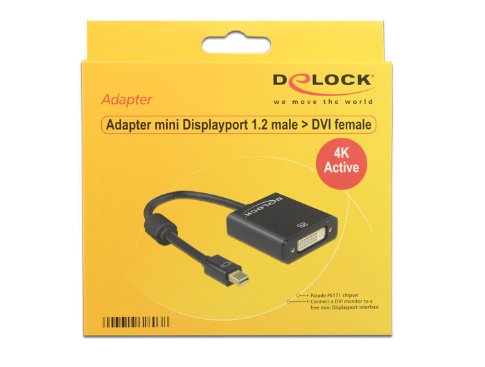 DeLOCK 62603 кабельный разъем/переходник mini Displayport 1.2 DVI-I 24+5 Черный