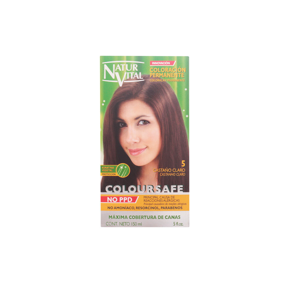 Natur Vital ColourSafe Permanent Hair Color No.5 Light Brown Перманентная краска для волос без аммиака, оттенок светлый шатен   50 мл