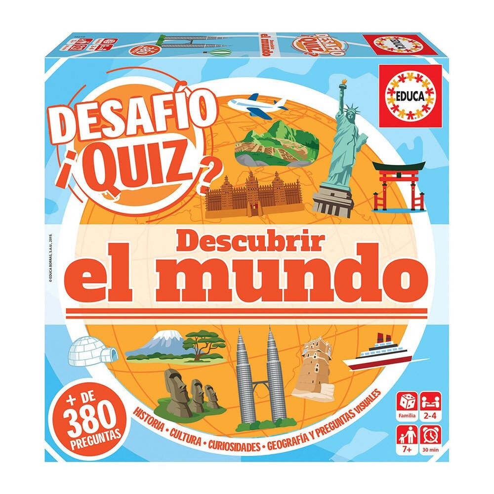 EDUCA BORRAS Challenge Quiz Discover The World Board Game