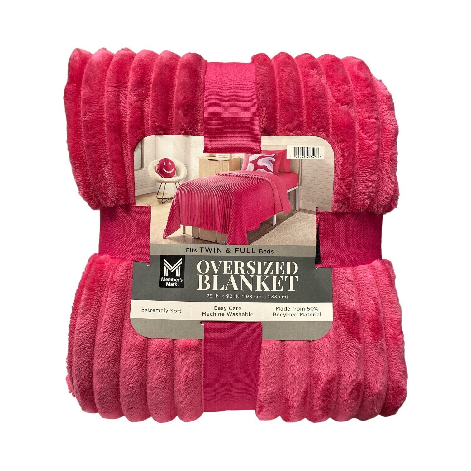 Member's Mark Extremely Soft & Warm Oversized Plush Blanket, 78