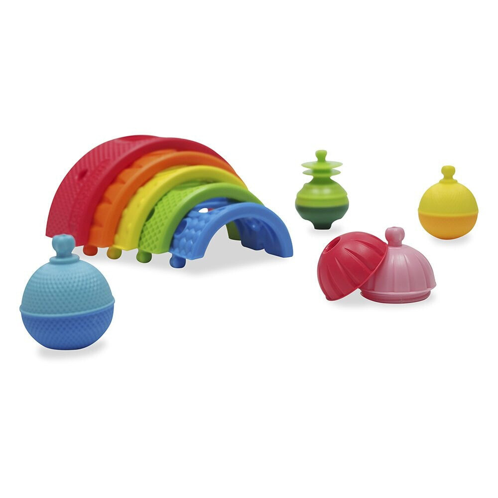 LALABOOM Rainbow 5 Bows And Educational Beads 13 Pieces
