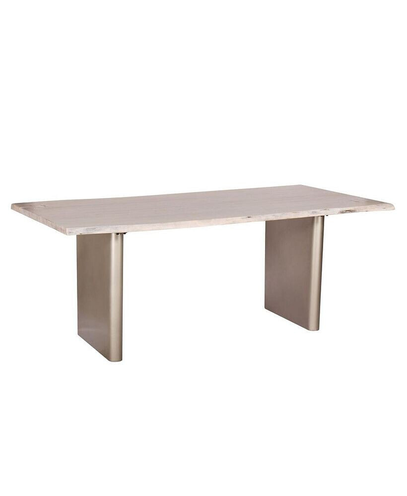 Simplie Fun live Edge Premium White Washed Dining Table