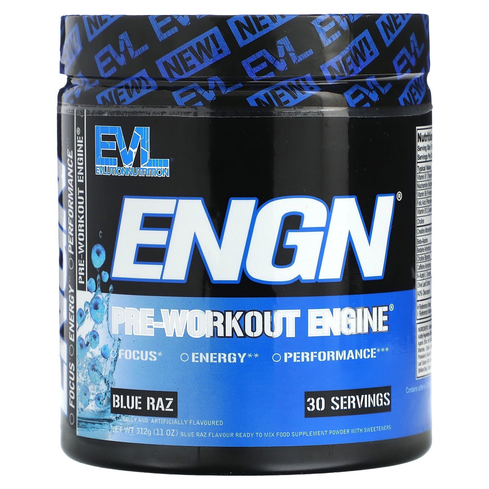 ENGN, Pre-Workout Engine, Blue Raz, 11 oz (312 g)