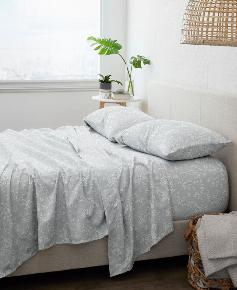 ienjoy Home home Collection Premium Ultra Soft Trellis Vine Pattern 4 Piece Bed Sheets Set, King