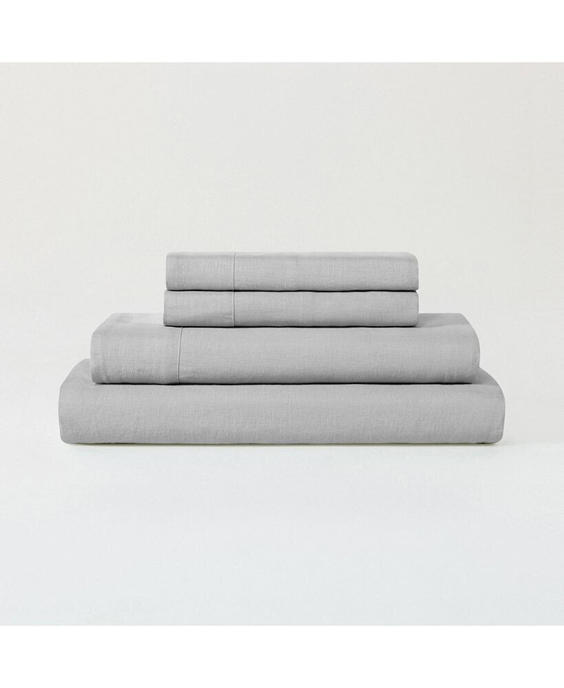 Sijo luxeweave Linen Sheet Set, King Includes 1 Fitted Sheet 76x80x16, 1 Flat Sheet 110x104 2 Pillowcases 20x36