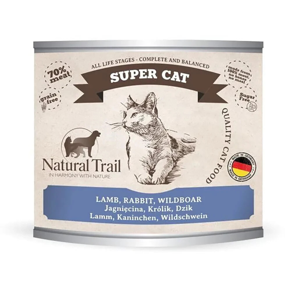 NATURAL TRAIL Super lamb rabbit wild boar wet cat food 200g