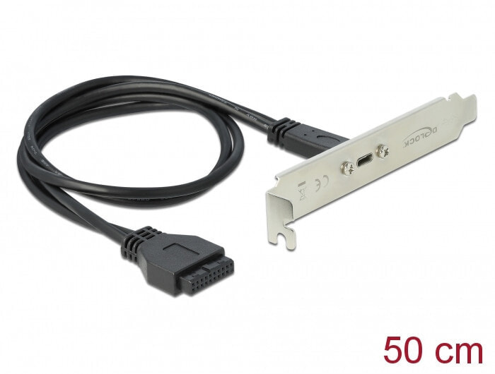 DeLOCK 89937 кабельный разъем/переходник USB C Черный, Нержавеющая сталь