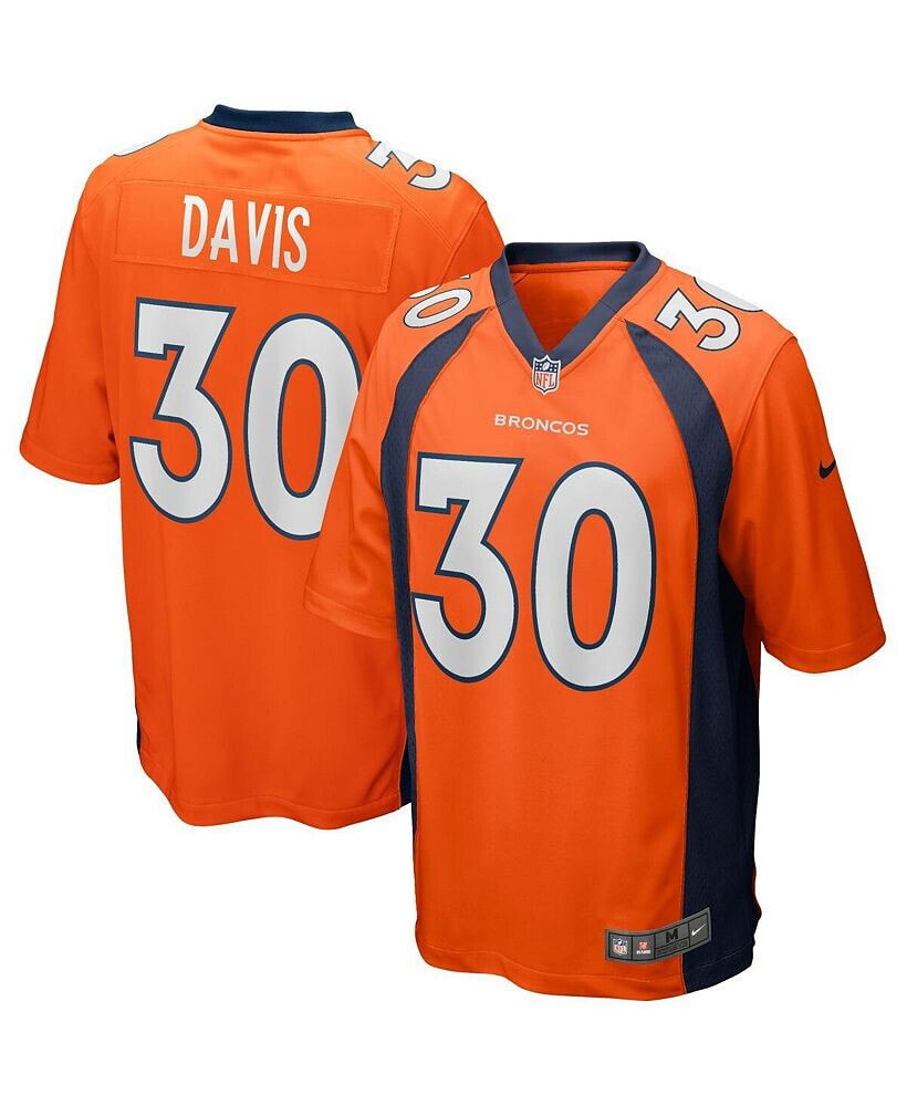 Men's Terrell Davis Orange Denver Broncos Game Retired Player Jersey