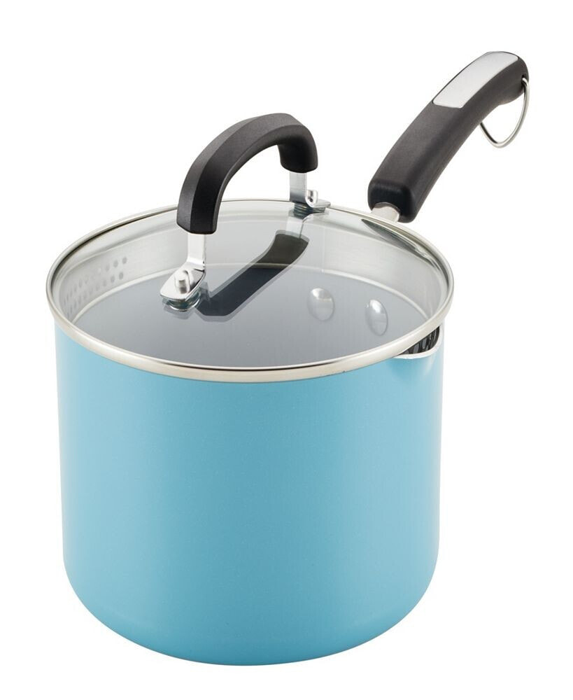 Ceramic Nonstick Straining 3-Quart Saucepan with Lid