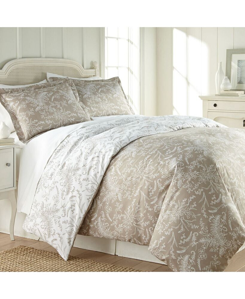 Southshore Fine Linens reversible Floral Duvet and Sham Set