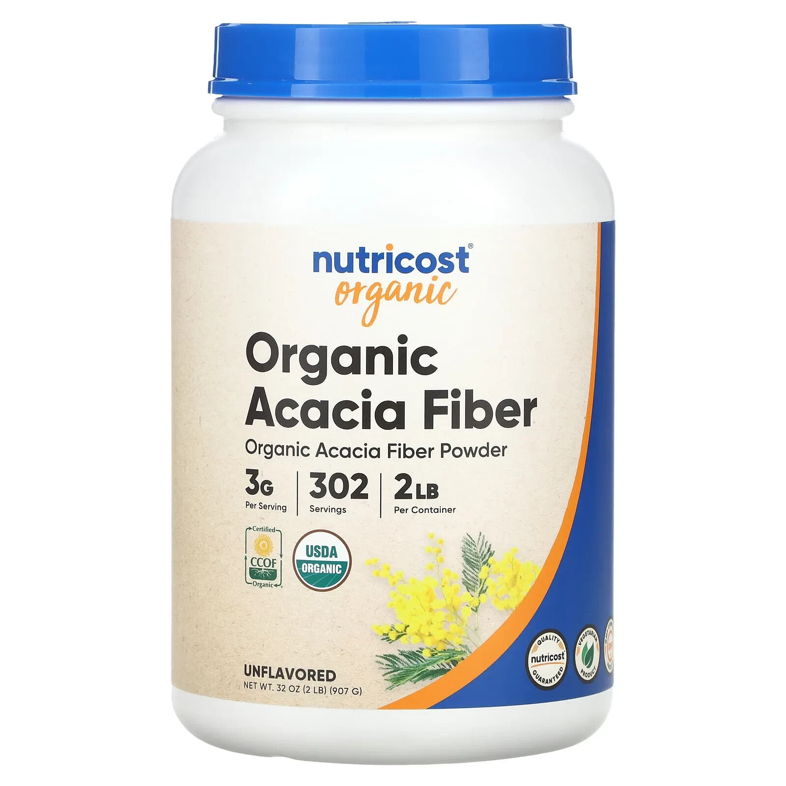 Organic Acacia Fiber Powder, Unflavored, 32 oz (907 g)