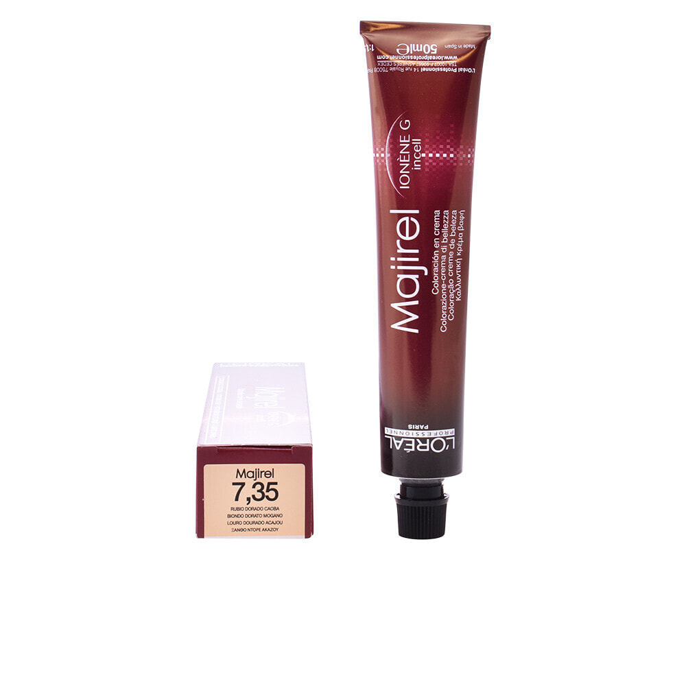 Loreal Paris Majirel Cream Color No.7,35 Golden Mahogany Blonde Укрепляющая и восстанавливающая крем-краска для волос, оттенок золотистый блондин красное дерево 50 мл