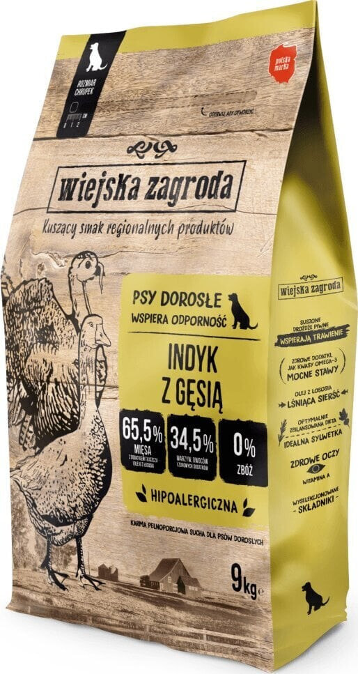 Wiejska Zagroda Karma sucha dla psa Indyk z gęsią (dorosły) chrupki M 9kg