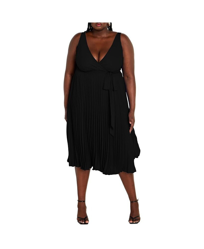 CITY CHIC plus Size Lilly Faux Wrap Pleat Dress