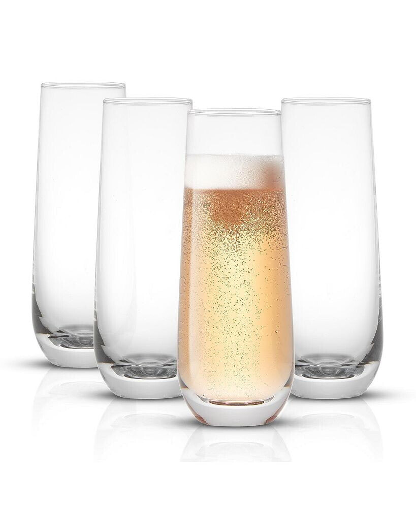 JoyJolt milo Stem Less Champagne Flutes - Set of 4