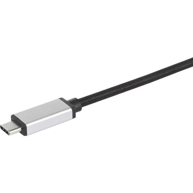 Renkforce RF-4888284 USB кабель 0,15 m 3.2 Gen 1 (3.1 Gen 1) USB C USB A Черный, Серебристый