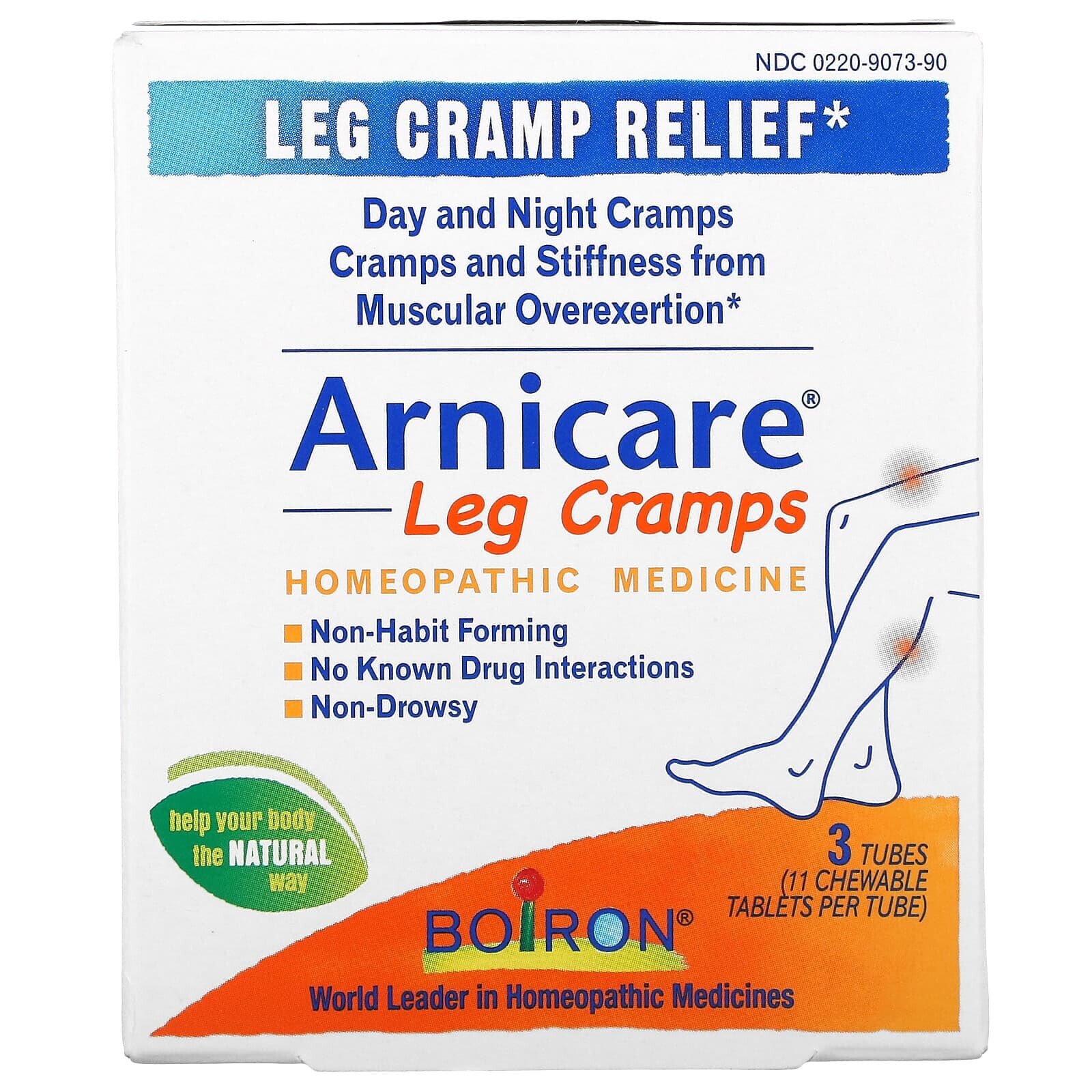 Arnicare Leg Cramp Relief , 3 Tubes, 11 Chewable Tablets Per Tube