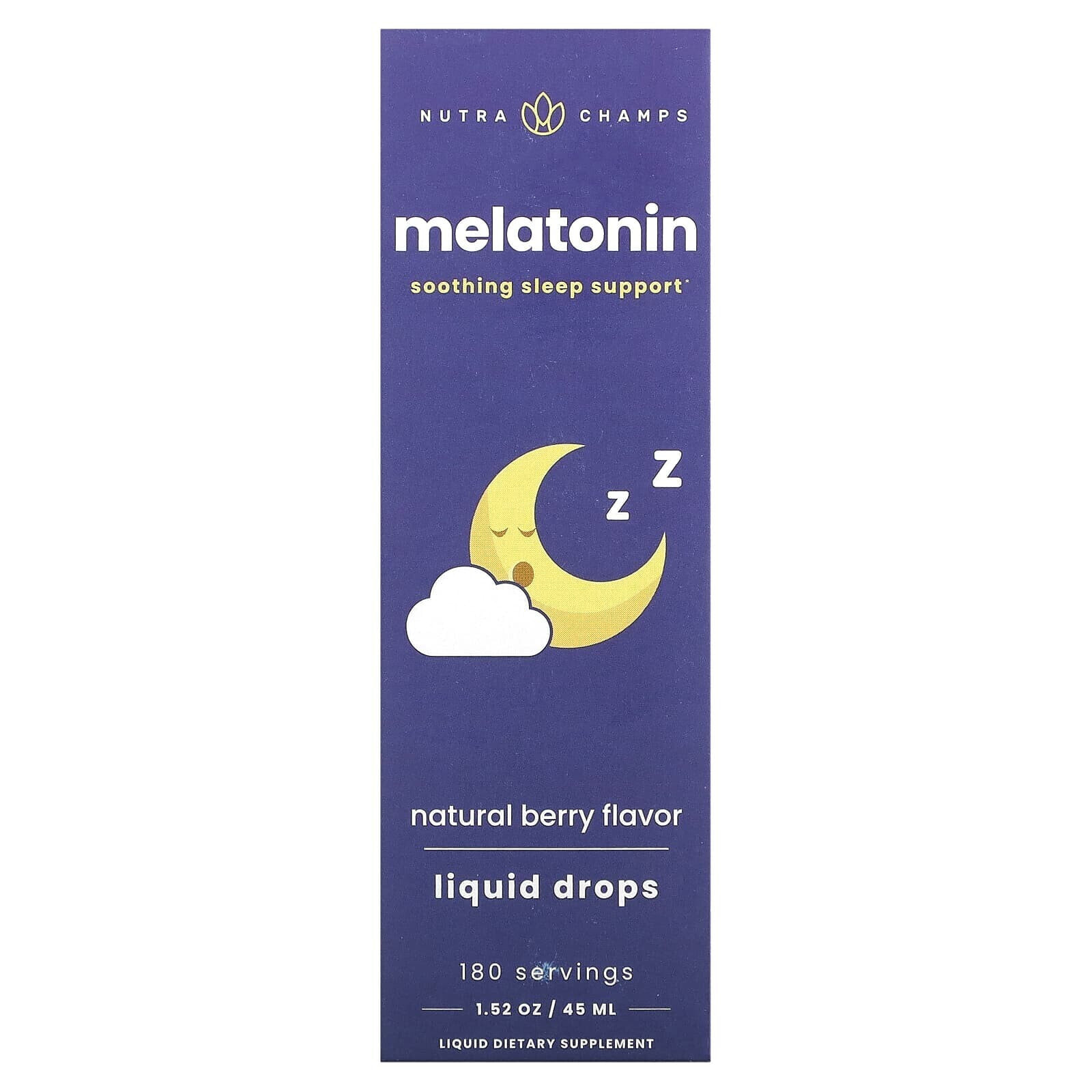 Melatonin Liquid Drops, Natural Berry, 1.52 oz (45 ml)