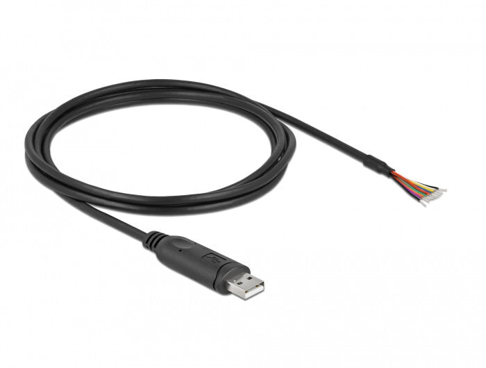 DeLOCK 90416 кабель последовательной связи Черный 2 m USB 2.0 RS-232