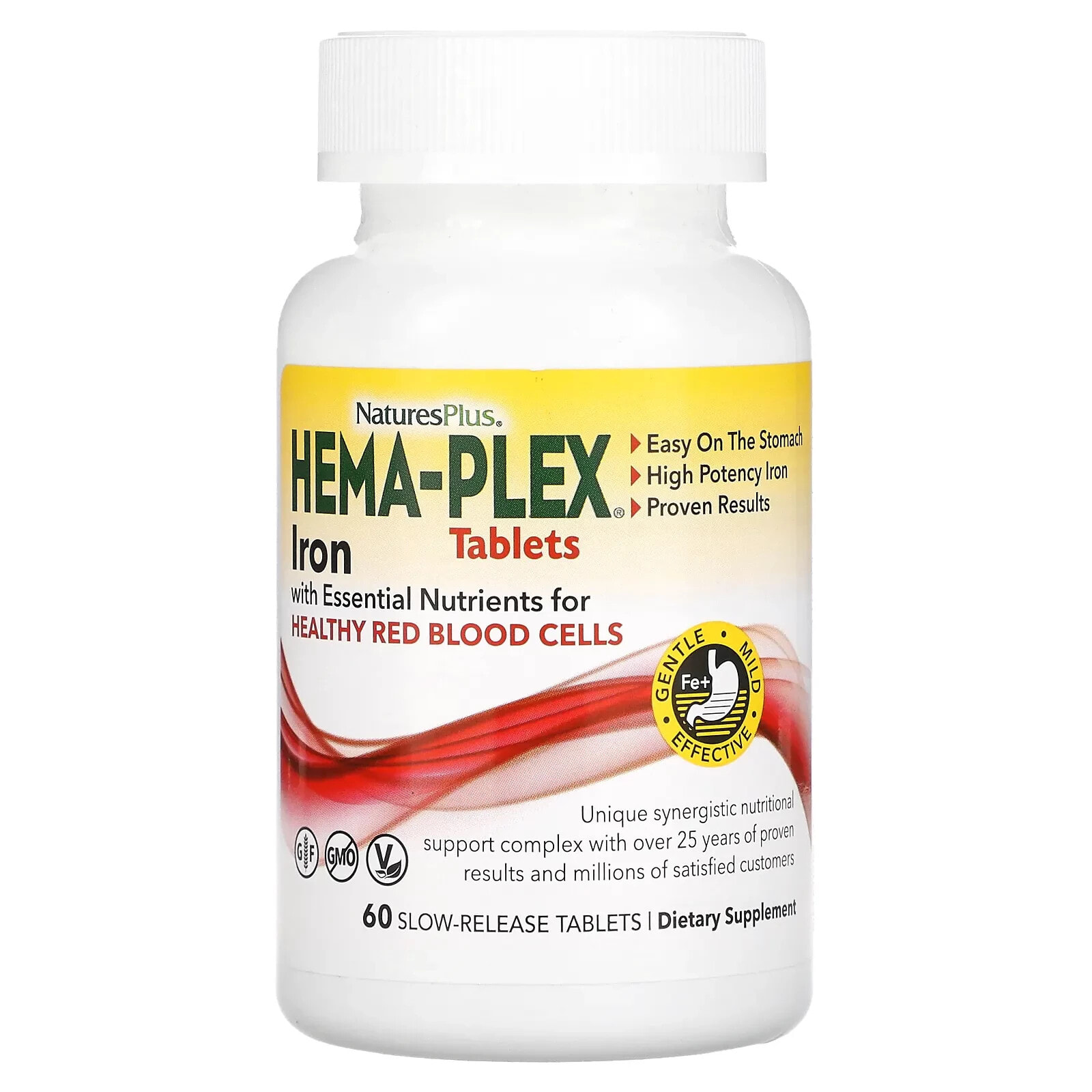 Hema-Plex, Iron with Essential Nutrients for Healthy Red Blood Cells, 60 Slow Release Mini Tabs