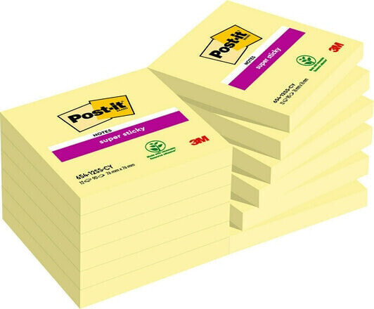 3M 7000048173 бумага для заметок Квадратный Желтый 90 листов Самоклеющийся 654-12SS-C Y