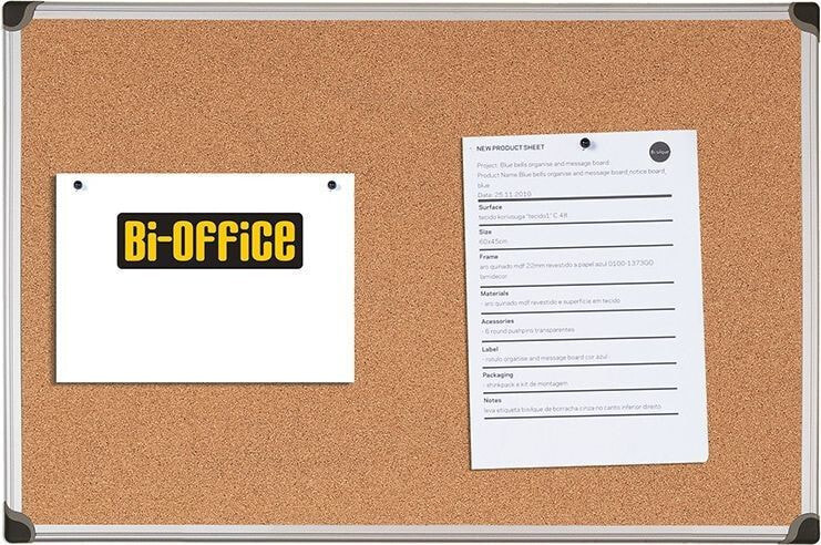 Bi-Office Maya Cork Board Неподвижная доска для объявлений Алюминий, Черный, Дерево Пробка CA021170