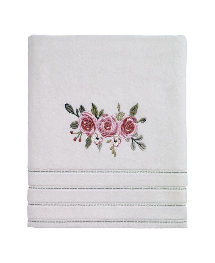 Avanti spring Garden Peony Embroidered Cotton Hand Towel, 16