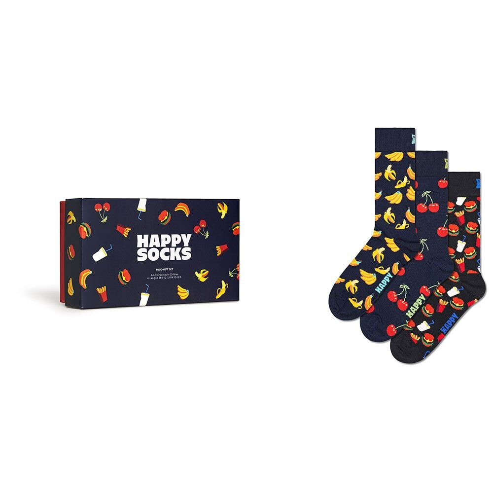 HAPPY SOCKS Foods Gift Set Crew Socks 3 Pairs