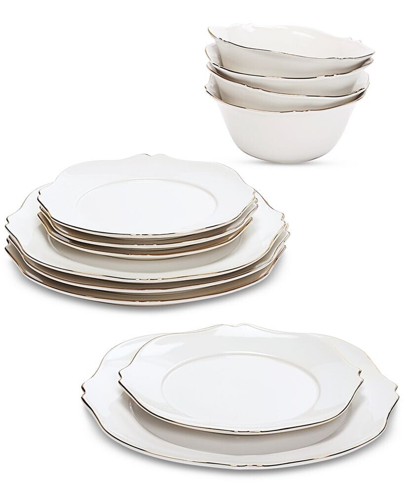 Charter Club gilded 12-Pc. Dinnerware Set, Created for Macy's