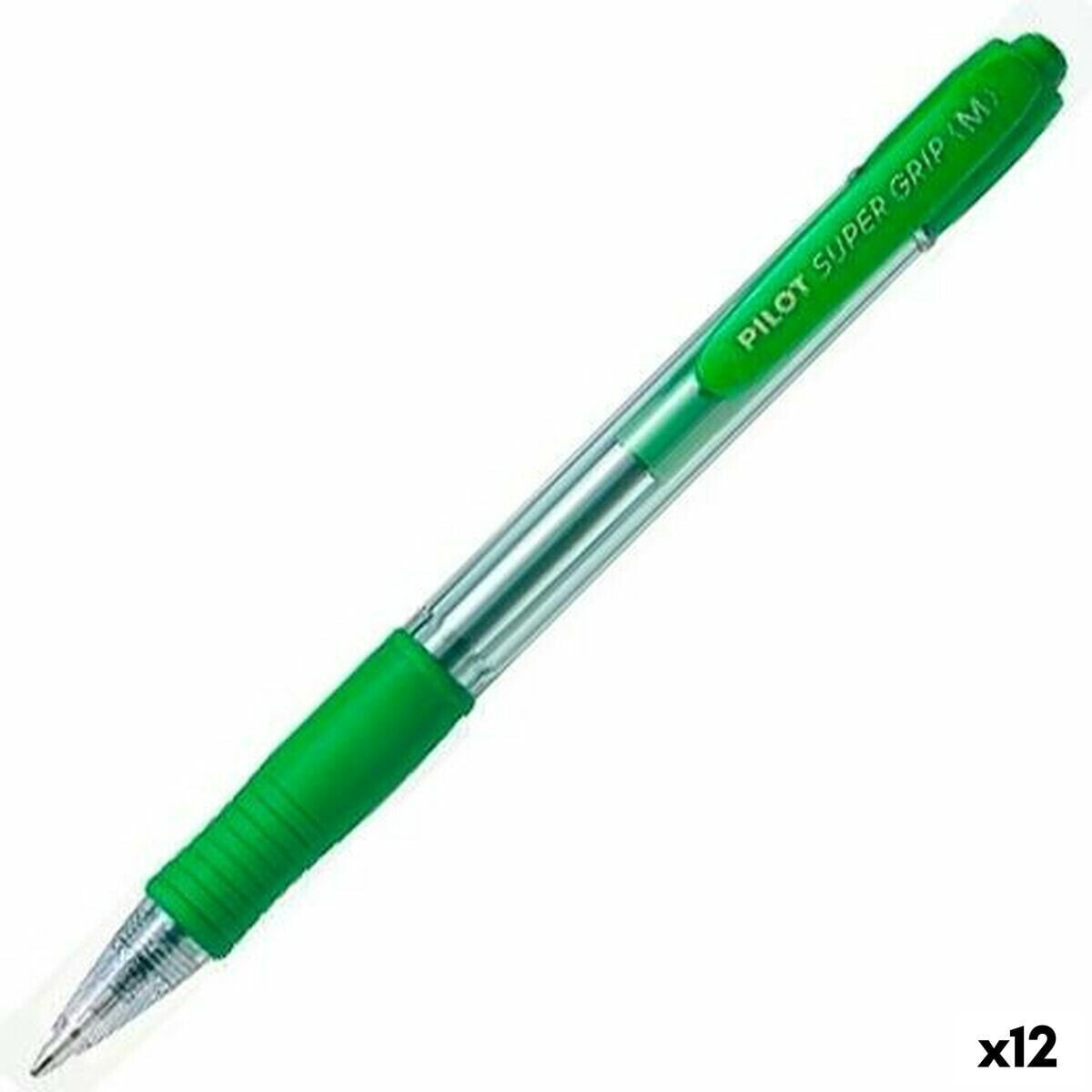 Pen Pilot Supergrip Green 0,4 mm (12 Units)