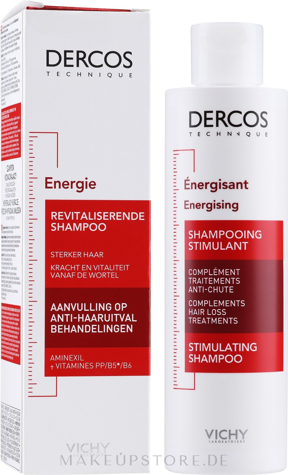 Revitalisierendes und stimulierendes Shampoo gegen Haarausfall mit Vitaminen B3 und B6 und Aminexil - Vichy Dercos Energising Shampoo