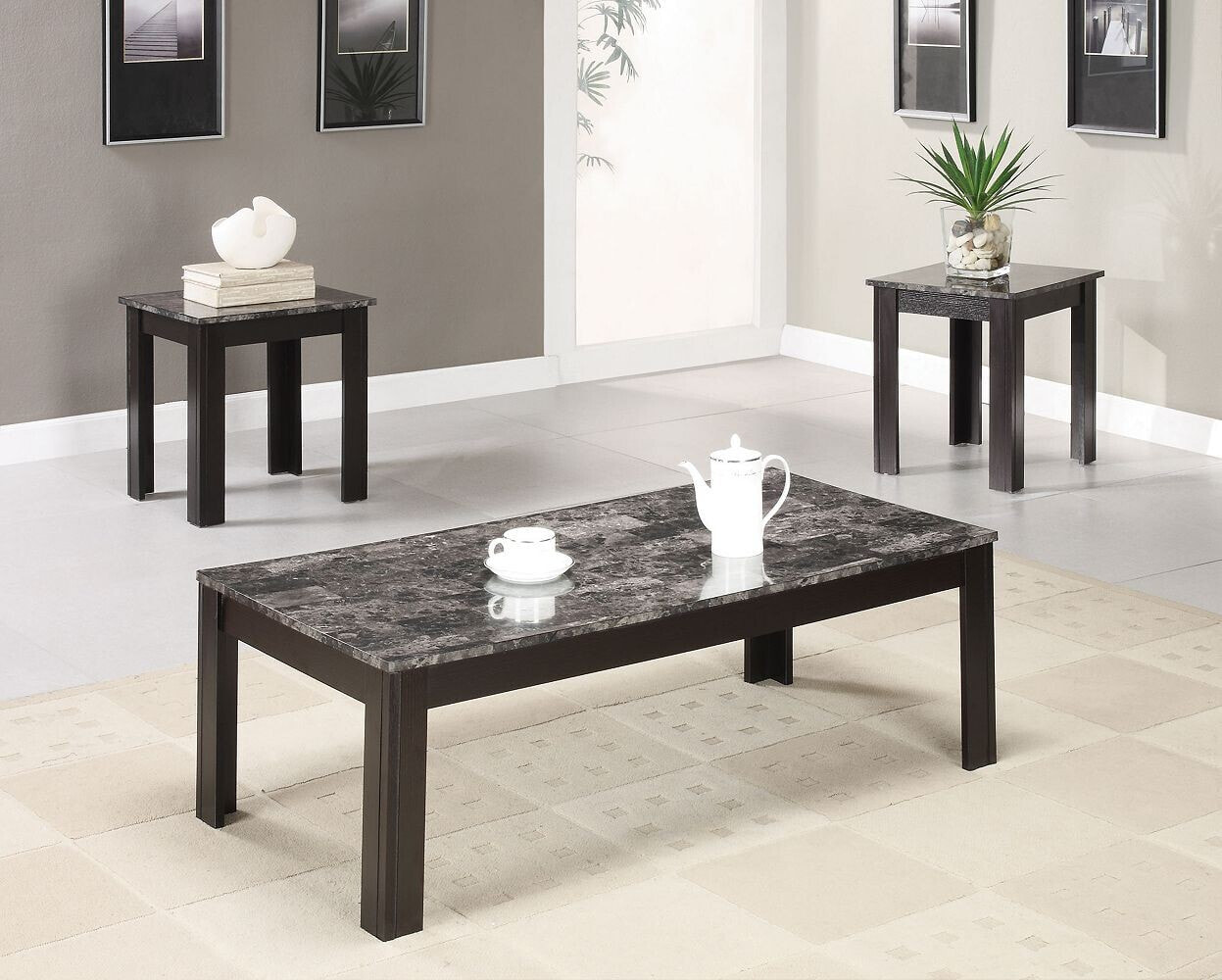 Coaster Home Furnishings woodlawn Casual Three-Piece Occasional Table Set