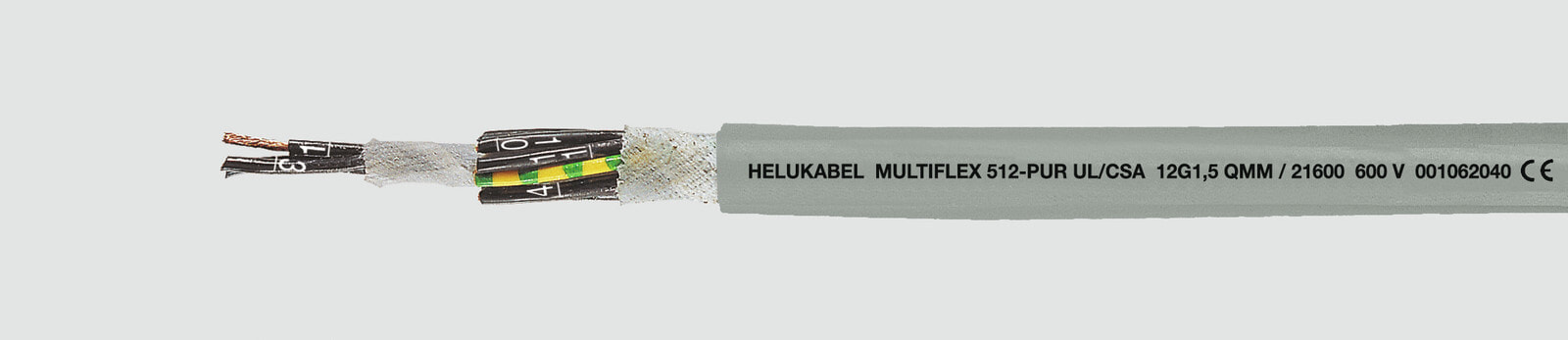 Helukabel MULTIFLEX 512-PUR UL/CSA - Medium voltage cable - Grey - Polyvinyl chloride (PVC) - Cooper - 3 G 0.75 - 21.6 kg/km