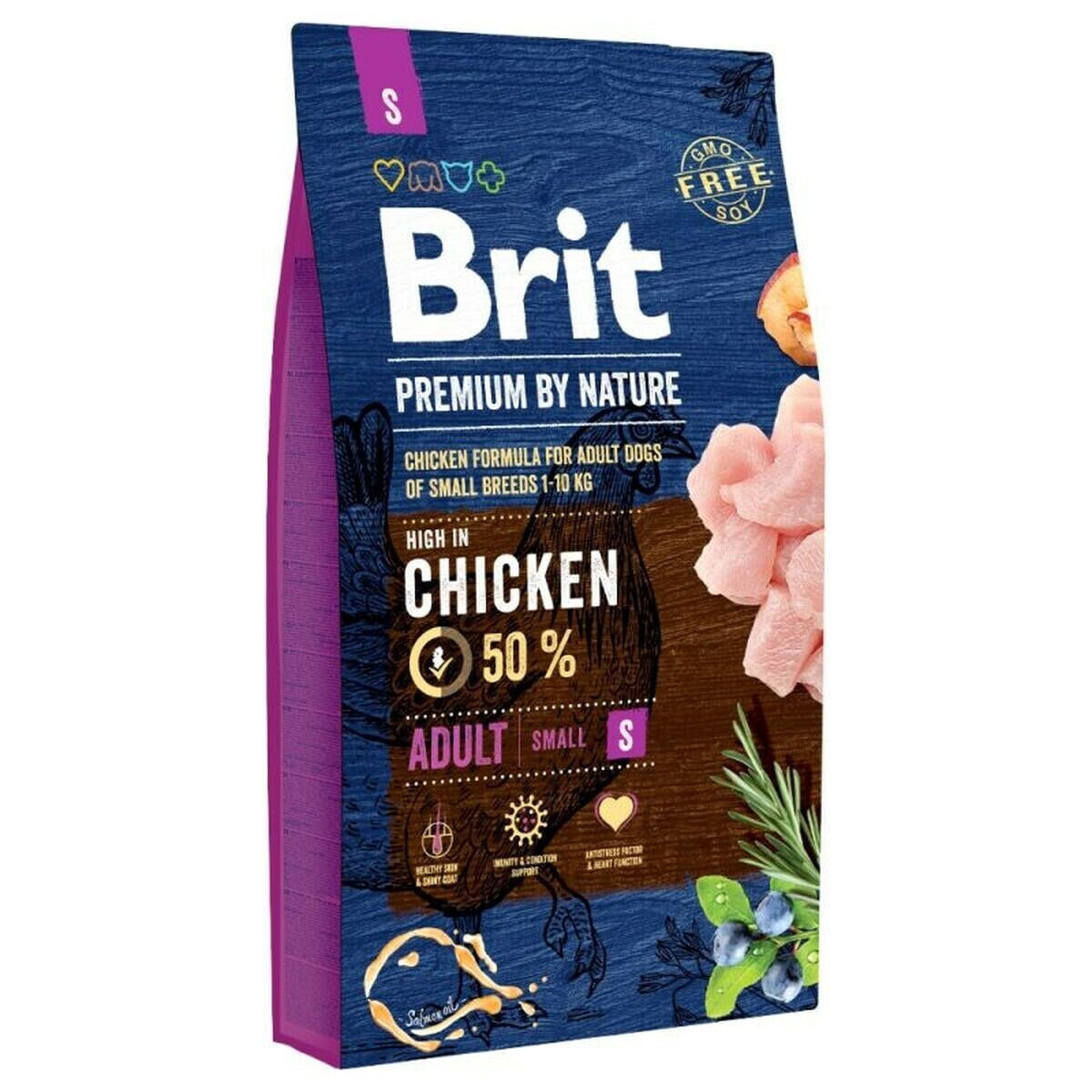 Фураж Brit Premium By Nature Adult Для взрослых Яблоко Курица Кукуруза 8 kg