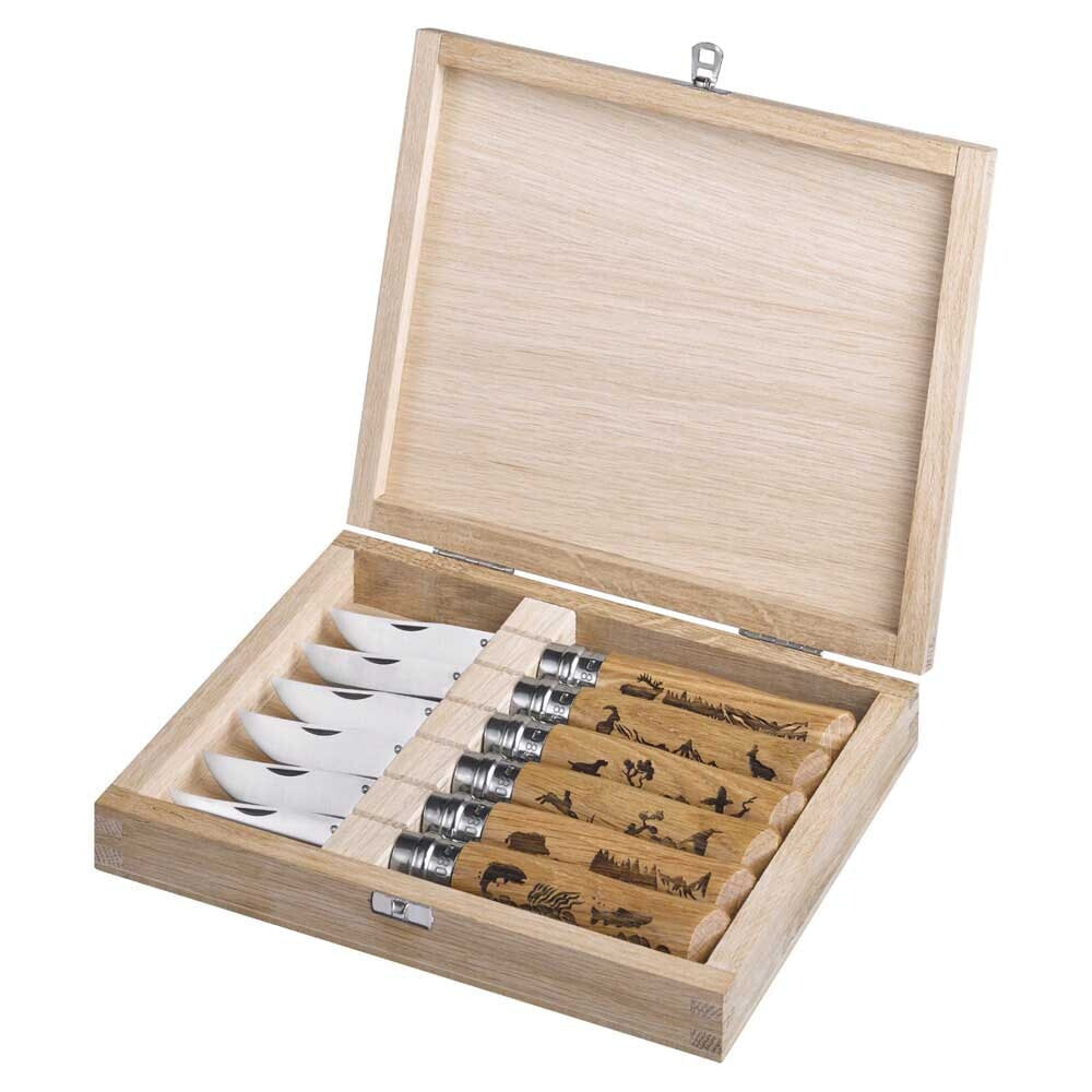 OPINEL Nº08 Animalia Pocket Knife Wooden Box Collector Set 6 Units