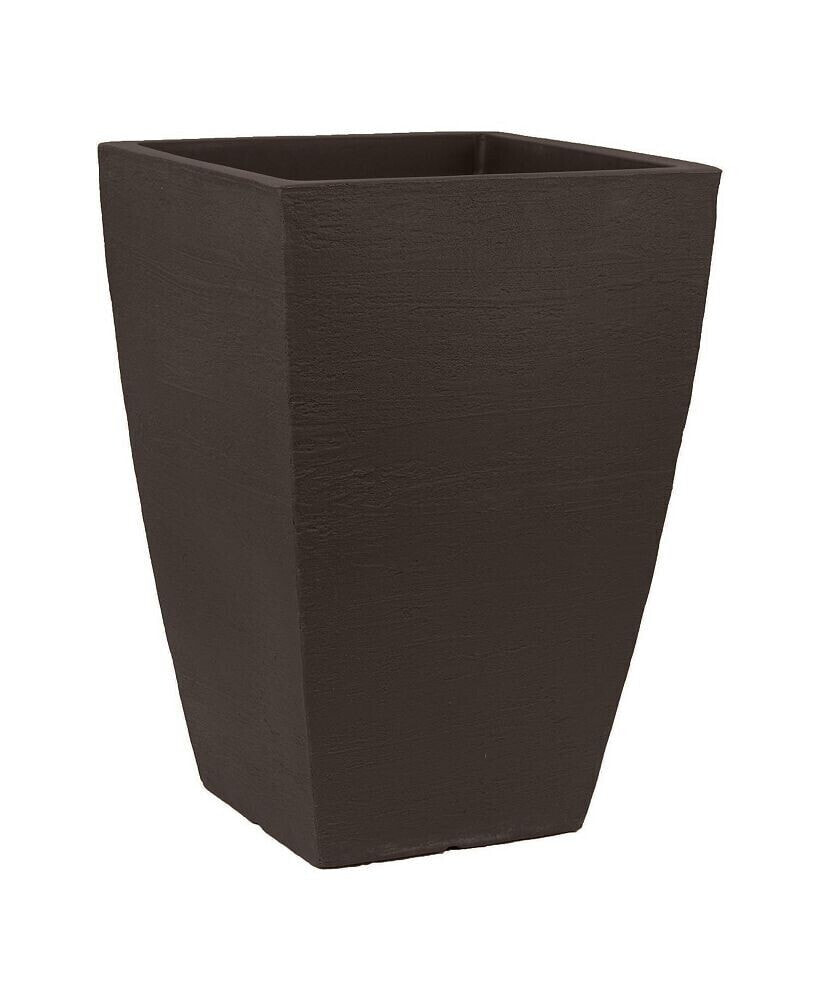 Tusco Products modern Planter Tall Square Espresso 16in x 23in