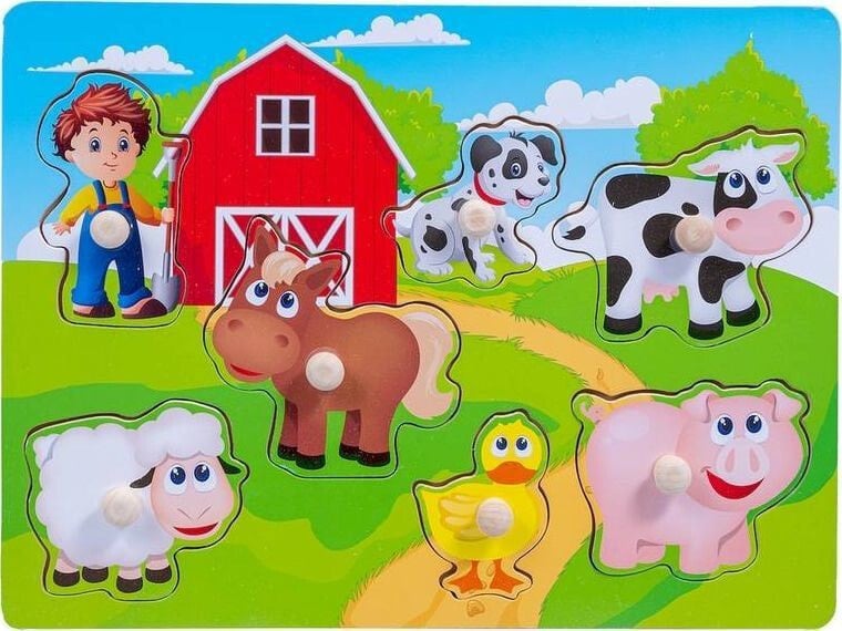 Пазл для детей Smily Play Smily Play Układanka Drewniana Farma Puzzle 7 el