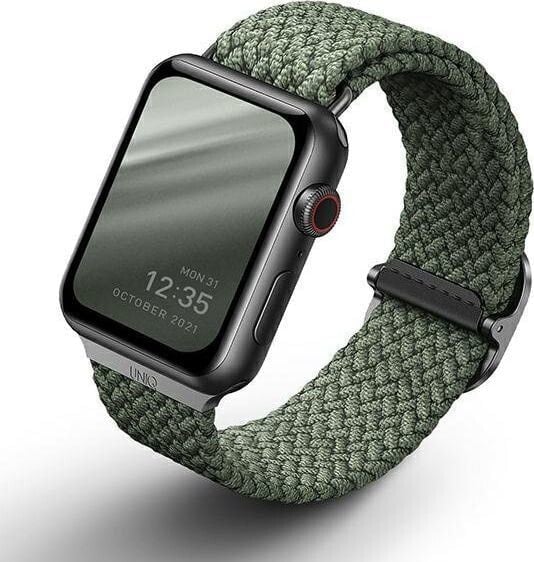Мужские спортивные умные часы зеленые Uniq UNIQ pasek Aspen Apple Watch 40/38mm Braided zielony/cypress green