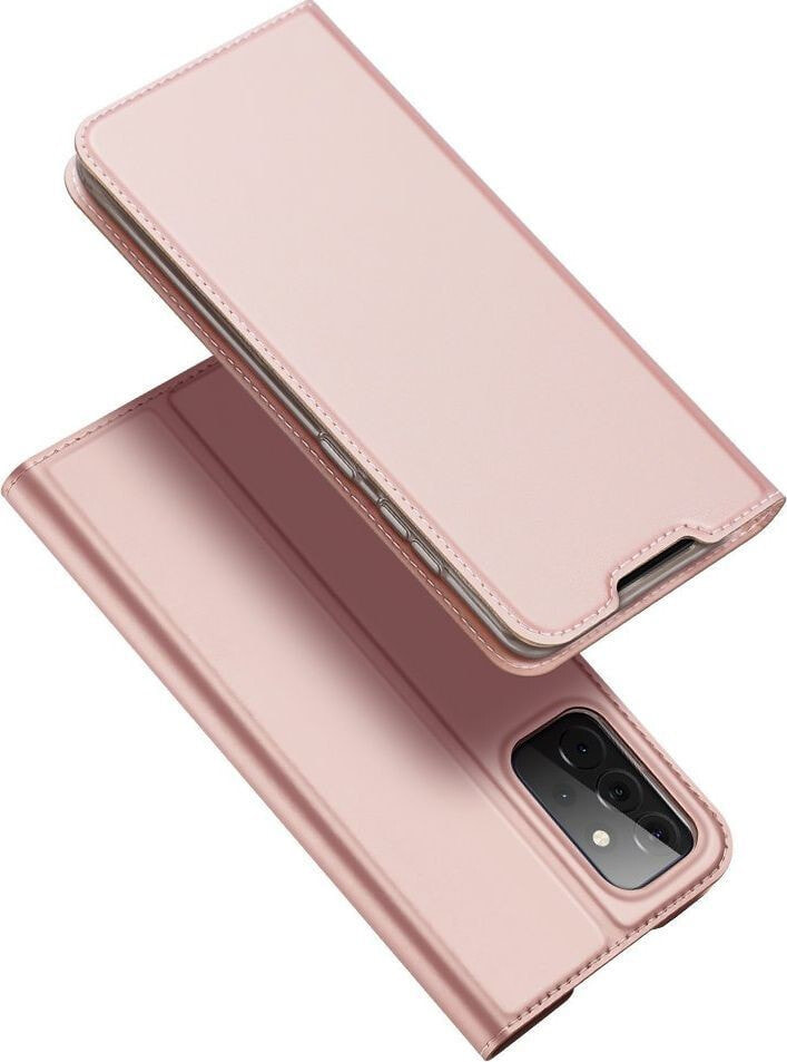 чехол книжка кожаный нежно-розовый Samsung Galaxy A72 5G / A72 4G DUX DUCIS