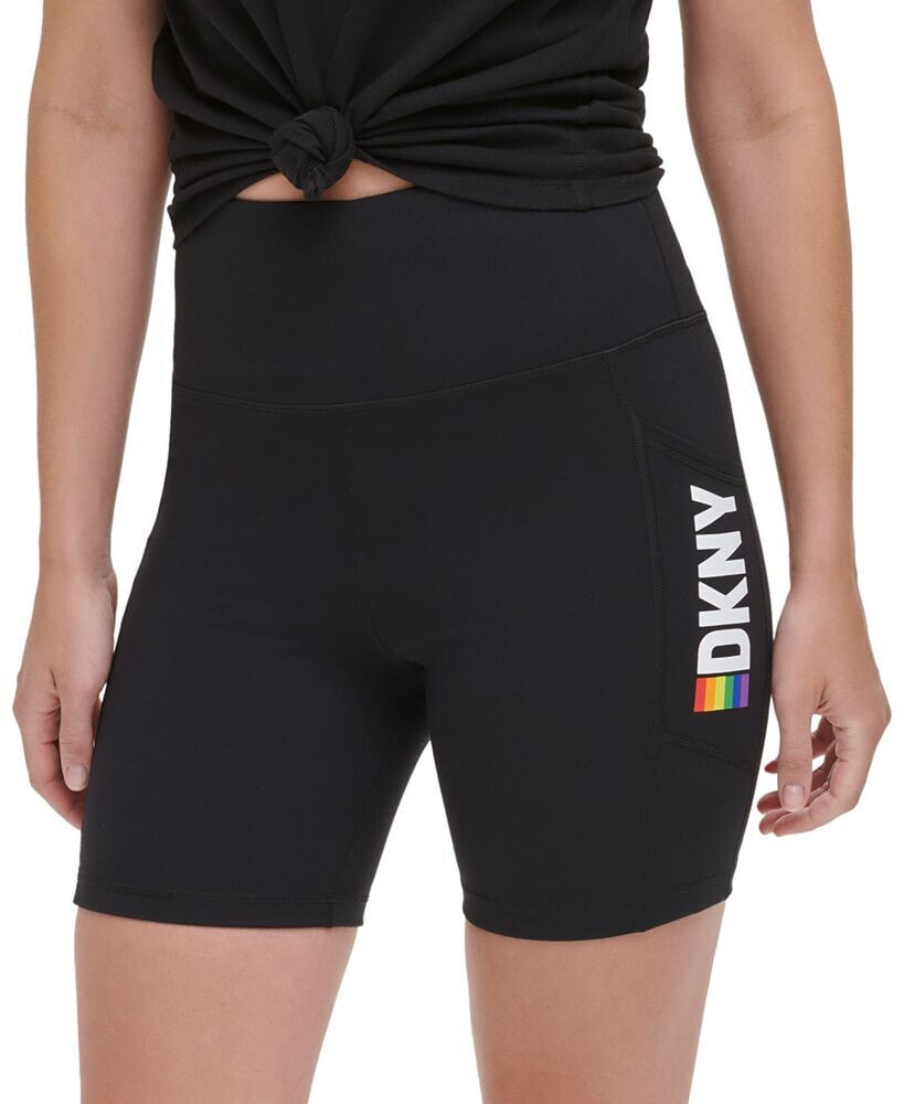 DKNY women's Rainbow Pride High Rise Bike Shorts